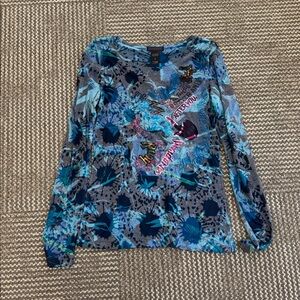 Custo Barcelona Embroidered Long Sleeve Tee, size S